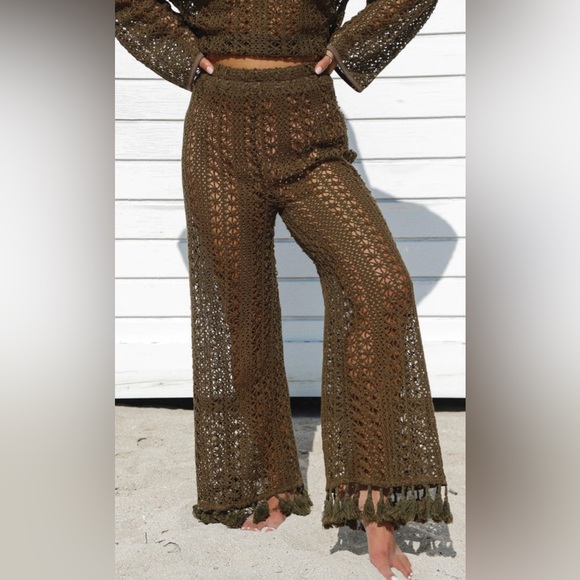 VICI Collection - Stevie Crochet Wide Leg Pants - Picture 1 of 3